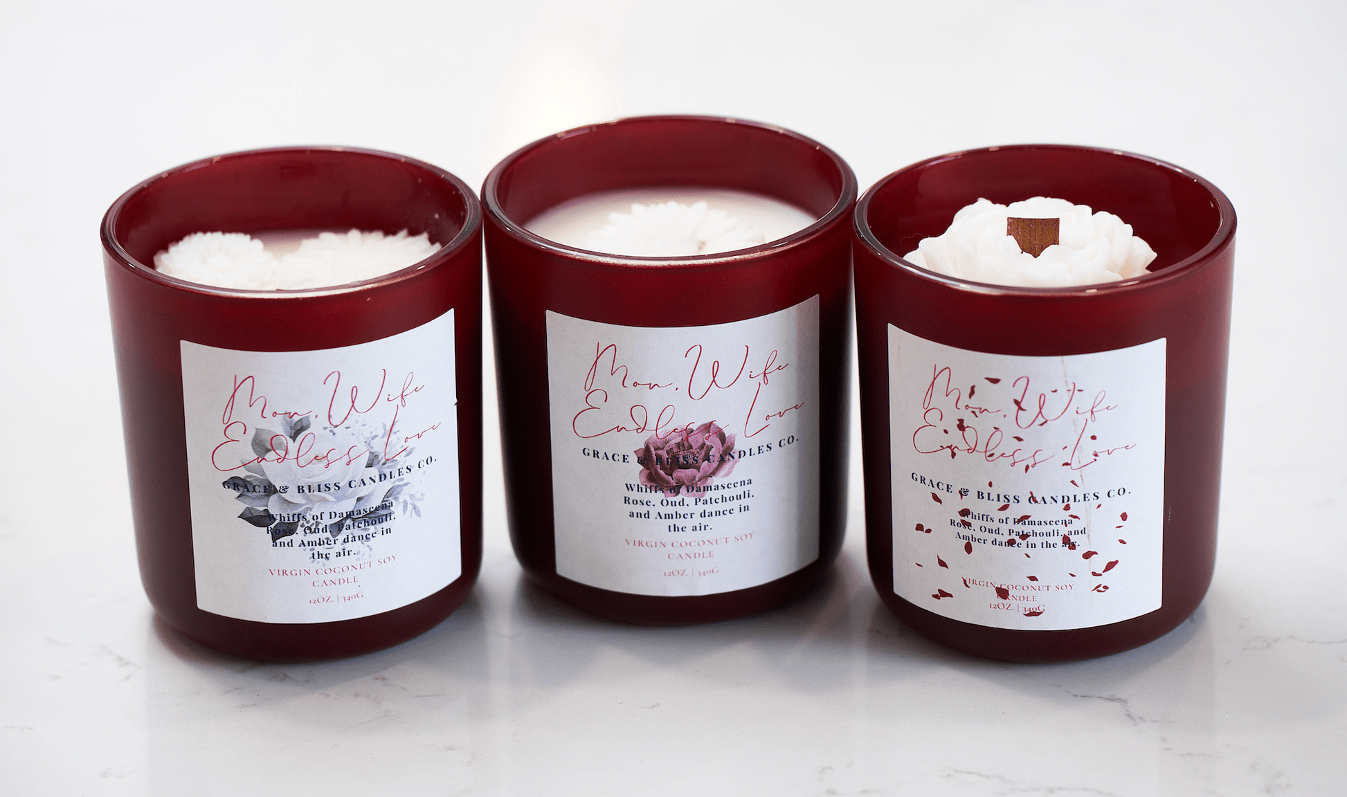 "Mom, Wife: Endless Love" 🤍🩷 - Grace & Bliss Candles Co.,LLC.